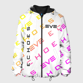 Мужская куртка 3D с принтом EVE ECHOES   ИВ ЭХО в Екатеринбурге, ткань верха — 100% полиэстер, подклад — флис | прямой крой, подол и капюшон оформлены резинкой с фиксаторами, два кармана без застежек по бокам, один большой потайной карман на груди. Карман на груди застегивается на липучку | echo | echoes | eve | game | games | logo | online | space | ев онлайн | ев эхо | еве | ив онлайн | ив эхо | игра | игры | космос | лого | логотип | логотипы | онлайн | символ | символы | эхо | эхос