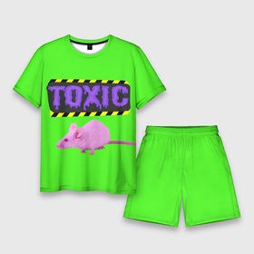 Мужской костюм с шортами 3D с принтом Toxic в Кировске,  |  | animals | rat | toxic | животные | крыса | токсик
