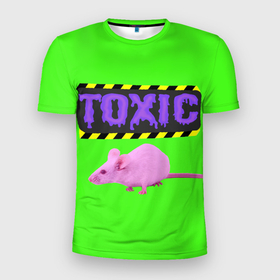 Мужская футболка 3D спортивная с принтом Toxic в Санкт-Петербурге, 100% полиэстер с улучшенными характеристиками | приталенный силуэт, круглая горловина, широкие плечи, сужается к линии бедра | Тематика изображения на принте: animals | rat | toxic | животные | крыса | токсик