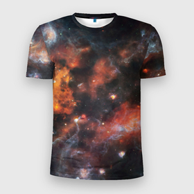Мужская футболка 3D Slim с принтом Гигантская Вселенная (S) в Тюмени, 100% полиэстер с улучшенными характеристиками | приталенный силуэт, круглая горловина, широкие плечи, сужается к линии бедра | galaxy | nasa | nebula | space | star | абстракция | вселенная | галактика | звезда | звезды | космический | наса | планеты