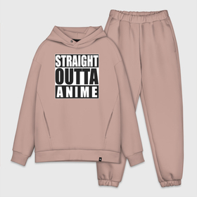 Мужской костюм хлопок OVERSIZE с принтом Straight Outta Anime в городе Новоалтайск,  |  | аниме | надпись | прямо из аниме | солнечные противоположности | я из аниме
