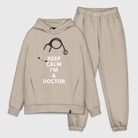 Мужской костюм хлопок OVERSIZE с принтом KEEP CALM IM A DOCTOR ,  |  | keep calm | больница | врач | гинеколог | док | доктор | клиника | лор | мед сестра | медик | медицина | онколог | сердце | стетоскоп | терапевт | фонендоскоп | хирург