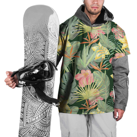 Накидка на куртку 3D с принтом Тропические растения и цветы в Белгороде, 100% полиэстер |  | Тематика изображения на принте: банан | желтый | зеленый | красный | листья | орхидея | пальма | плюмерия | стрелиция | тропики | цветы | экзотика