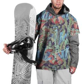 Накидка на куртку 3D с принтом Водоросли на морском дне в Тюмени, 100% полиэстер |  | актиния | водоросли | зеленый | красный | море | озеро | под водой | подводный мир | пруд | река | синий