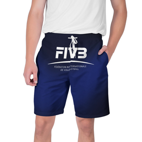 Мужские шорты 3D с принтом FIVB Volleyball в Екатеринбурге,  полиэстер 100% | прямой крой, два кармана без застежек по бокам. Мягкая трикотажная резинка на поясе, внутри которой широкие завязки. Длина чуть выше колен | fivb | voleybal | volleyball | волебол | волейбол | волейбола | волейболист | волейболистка | воллейбол | международная | федерация | фивб