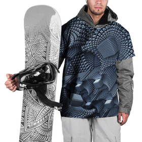 Накидка на куртку 3D с принтом геометрия в Курске, 100% полиэстер |  | 3d | абстракция | геометрия | квадрат | хаотичность