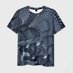 Мужская футболка 3D с принтом геометрия в Екатеринбурге, 100% полиэфир | прямой крой, круглый вырез горловины, длина до линии бедер | 3d | абстракция | геометрия | квадрат | хаотичность