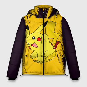 Мужская зимняя куртка 3D с принтом Happy Pikachu в Петрозаводске, верх — 100% полиэстер; подкладка — 100% полиэстер; утеплитель — 100% полиэстер | длина ниже бедра, свободный силуэт Оверсайз. Есть воротник-стойка, отстегивающийся капюшон и ветрозащитная планка. 

Боковые карманы с листочкой на кнопках и внутренний карман на молнии. | Тематика изображения на принте: anime | baby | cartoon | cute | kawaii | pika pika | pokemon | аниме | анимешные | глаза | детям | зайчик | зверек | кавайный | кот | котенок | кролик | малыш | милый | мордочка | мультяшный | няшный | пика пика | пикачу | покемон