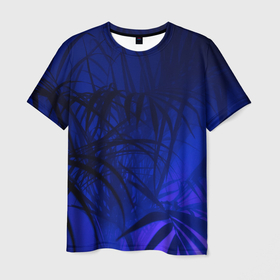 Мужская футболка 3D с принтом листья в Петрозаводске, 100% полиэфир | прямой крой, круглый вырез горловины, длина до линии бедер | джунгли | для детей | лес | модная | ночь