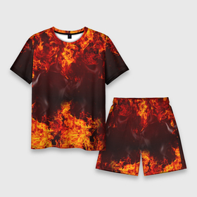 Мужской костюм с шортами 3D с принтом огонь ,  |  | Тематика изображения на принте: жарптица | огонь | пожар | пожарный | свет | феникс
