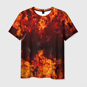Мужская футболка 3D с принтом огонь в Кировске, 100% полиэфир | прямой крой, круглый вырез горловины, длина до линии бедер | Тематика изображения на принте: жарптица | огонь | пожар | пожарный | свет | феникс