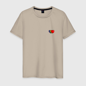 Мужская футболка хлопок с принтом Rainbow hearts в Белгороде, 100% хлопок | прямой крой, круглый вырез горловины, длина до линии бедер, слегка спущенное плечо. | Тематика изображения на принте: love | rainbow hearts | любовь | радуга | разноцветный | сердце