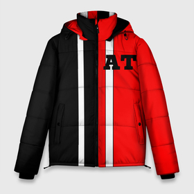 Мужская зимняя куртка 3D с принтом Athletic team red and black в Санкт-Петербурге, верх — 100% полиэстер; подкладка — 100% полиэстер; утеплитель — 100% полиэстер | длина ниже бедра, свободный силуэт Оверсайз. Есть воротник-стойка, отстегивающийся капюшон и ветрозащитная планка. 

Боковые карманы с листочкой на кнопках и внутренний карман на молнии. | at | athletic | athletic team | bodybuilding | crossfit | fitness | mma | motivation | power | sport | strong | team | traninig | workout | бодибилдинг | зож | кросфит | мотивация. сила.смешанные единоборства. | спорт | спорт зал | фитнес | фитн