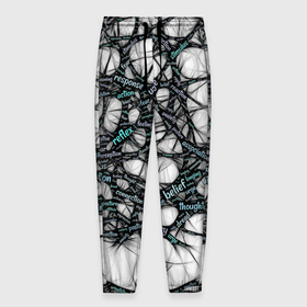 Мужские брюки 3D с принтом NEIROLINK в Екатеринбурге, 100% полиэстер | манжеты по низу, эластичный пояс регулируется шнурком, по бокам два кармана без застежек, внутренняя часть кармана из мелкой сетки | абстракция | веном | наука | нейронная сеть | нейроны | превращения | сети | узор | ученые