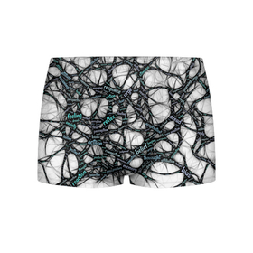 Мужские трусы 3D с принтом NEIROLINK в Петрозаводске, 50% хлопок, 50% полиэстер | классическая посадка, на поясе мягкая тканевая резинка | Тематика изображения на принте: абстракция | веном | наука | нейронная сеть | нейроны | превращения | сети | узор | ученые