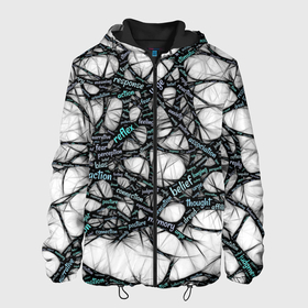 Мужская куртка 3D с принтом NEIROLINK , ткань верха — 100% полиэстер, подклад — флис | прямой крой, подол и капюшон оформлены резинкой с фиксаторами, два кармана без застежек по бокам, один большой потайной карман на груди. Карман на груди застегивается на липучку | абстракция | веном | наука | нейронная сеть | нейроны | превращения | сети | узор | ученые