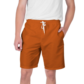 Мужские шорты 3D с принтом Радуга v6   оранжевый в Курске,  полиэстер 100% | прямой крой, два кармана без застежек по бокам. Мягкая трикотажная резинка на поясе, внутри которой широкие завязки. Длина чуть выше колен | Тематика изображения на принте: без дизайна | без картинки | одноцветные | оранжевый