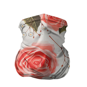 Бандана-труба 3D с принтом Нежные розы , 100% полиэстер, ткань с особыми свойствами — Activecool | плотность 150‒180 г/м2; хорошо тянется, но сохраняет форму | арт | белый | зеленый | красная роза | красные розы | красный | рисунок | роза | розовая роза | розовые розы | розовый | розы | цветок | цветы