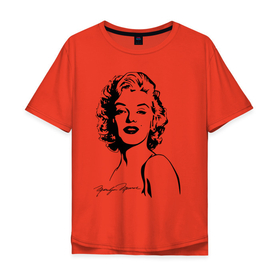 Мужская футболка хлопок Oversize с принтом Мэрилин Монро в Курске, 100% хлопок | свободный крой, круглый ворот, “спинка” длиннее передней части | retro | star | девушка | звезда | кино