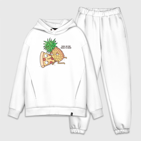 Мужской костюм хлопок OVERSIZE с принтом No one needs to know в Белгороде,  |  | hawaiian | hawaiian pizza | pineapple | pizza | pizza with pineapple | ананас и пицца | ананса | гавайская | гавайская пицца | пицца | пицца с ананасом