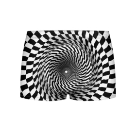 Мужские трусы 3D с принтом иллюзия в Санкт-Петербурге, 50% хлопок, 50% полиэстер | классическая посадка, на поясе мягкая тканевая резинка | Тематика изображения на принте: воронка | иллюзия | студентам | тоннель | шахматы