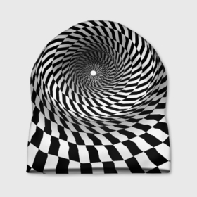 Шапка 3D с принтом иллюзия в Тюмени, 100% полиэстер | универсальный размер, печать по всей поверхности изделия | воронка | иллюзия | студентам | тоннель | шахматы