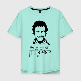 Мужская футболка хлопок Oversize с принтом Пабло Эскобар в Белгороде, 100% хлопок | свободный крой, круглый ворот, “спинка” длиннее передней части | narcos | гангстер | история | пабло эскобар | эскобар