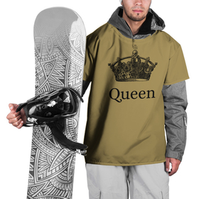 Накидка на куртку 3D с принтом Фредди Меркьюри в Тюмени, 100% полиэстер |  | queen | корона | рок | рок группа | фредди меркьюри.