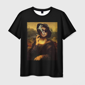 Мужская футболка 3D с принтом jaKondA в Курске, 100% полиэфир | прямой крой, круглый вырез горловины, длина до линии бедер | jakonda | mona lisa | smoking | woman | девушка | джаконда | мона лиза