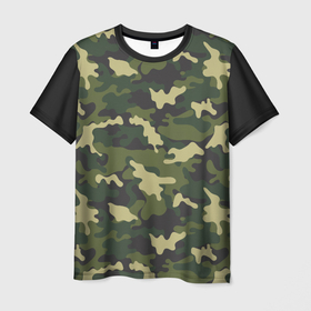 Мужская футболка 3D+ с принтом Камуфляж в Белгороде, 100% микрофибра | круглый вырез горловины, длина до линии бедер | camouflage | камуфляж | милитари | паттерн | хаки