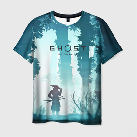 Мужская футболка 3D с принтом Ghost of Tsushima в Кировске, 100% полиэфир | прямой крой, круглый вырез горловины, длина до линии бедер | ghost of tsushima | игра | лес | природа | рисунок | самурай