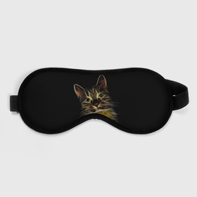 Маска для сна 3D с принтом Дымчато-световой кот в Екатеринбурге, внешний слой — 100% полиэфир, внутренний слой — 100% хлопок, между ними — поролон |  | арт | дым | желтый | кот | кошка | кривые | рисунок | свет | серый | тёмный | чёрный | яркие линии