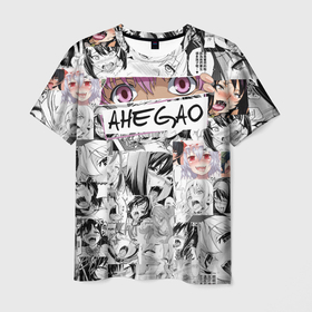 Мужская футболка 3D с принтом Ахегао. Ahegao в Екатеринбурге, 100% полиэфир | прямой крой, круглый вырез горловины, длина до линии бедер | ahegao | аниме | ахегао | глупое лицо | закаченные глаза