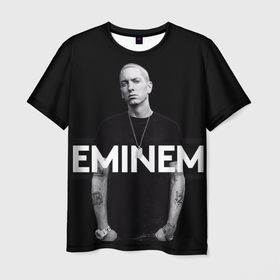 Мужская футболка 3D с принтом EMINEM в Новосибирске, 100% полиэфир | прямой крой, круглый вырез горловины, длина до линии бедер | Тематика изображения на принте: hip hop | музыка | рэп | рэпер