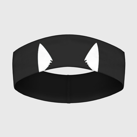 Повязка на голову 3D с принтом Кошачья мордочка в Курске,  |  | арт | белый | кот | кошачья мордочка | кошка | ночь | рисунок | тень | чёрный