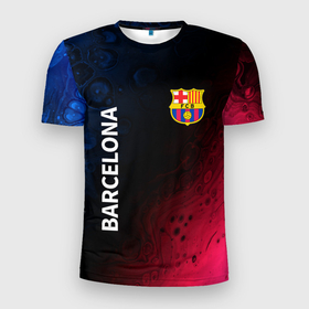 Мужская футболка 3D Slim с принтом BARCELONA   БАРСЕЛОНА , 100% полиэстер с улучшенными характеристиками | приталенный силуэт, круглая горловина, широкие плечи, сужается к линии бедра | barca | barcelona | barsa | barselona | fcb | logo | messi | барса | барселона | знак | клуб | лого | логотип | логотипы | месси | символ | символы | футбол | футбольная | футбольный