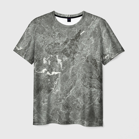 Мужская футболка 3D с принтом Grey в Кировске, 100% полиэфир | прямой крой, круглый вырез горловины, длина до линии бедер | Тематика изображения на принте: абстракция | камень | мрамор | разводы | размытие | серый