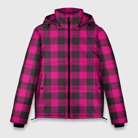 Мужская зимняя куртка 3D с принтом Розовая клетка в Курске, верх — 100% полиэстер; подкладка — 100% полиэстер; утеплитель — 100% полиэстер | длина ниже бедра, свободный силуэт Оверсайз. Есть воротник-стойка, отстегивающийся капюшон и ветрозащитная планка. 

Боковые карманы с листочкой на кнопках и внутренний карман на молнии. | Тематика изображения на принте: cage | cage pattern | checkered ornament | ornament | pattern | pink | print cage | tartan | клетка | клетка узор | клетчатый орнамент | орнамент | принт клетка | розовая | розовая клетка | тартан | узор | шотландка | шотландская клетка