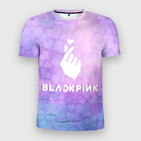 Мужская футболка 3D спортивная с принтом BLACKPINK в Екатеринбурге, 100% полиэстер с улучшенными характеристиками | приталенный силуэт, круглая горловина, широкие плечи, сужается к линии бедра | blackpink | cute | heat | k pop | korean | блекпинк | блэкпинк | жест | кпоп | милый | сердце