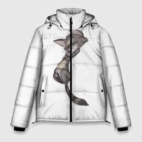 Мужская зимняя куртка 3D с принтом Милый котя в Белгороде, верх — 100% полиэстер; подкладка — 100% полиэстер; утеплитель — 100% полиэстер | длина ниже бедра, свободный силуэт Оверсайз. Есть воротник-стойка, отстегивающийся капюшон и ветрозащитная планка. 

Боковые карманы с листочкой на кнопках и внутренний карман на молнии. | арт | белый | карандаш | кот | кот нежиться | кот спит | мел | мило | милота | риснок | рисунок углём | серый | серый кот | спит | уголь