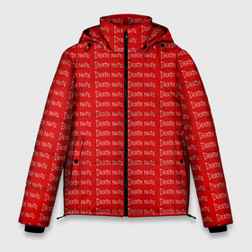 Мужская зимняя куртка 3D с принтом death note pattern  red в Курске, верх — 100% полиэстер; подкладка — 100% полиэстер; утеплитель — 100% полиэстер | длина ниже бедра, свободный силуэт Оверсайз. Есть воротник-стойка, отстегивающийся капюшон и ветрозащитная планка. 

Боковые карманы с листочкой на кнопках и внутренний карман на молнии. | Тематика изображения на принте: anime | death note | kira | manga | ryuk | аниме | герой | детектив | детнот | детх нот | детхнот | дэсу ното | иероглиф | кандзи | кира | манга | миса | риюк | рьюзаки | рюзаки | рюк | синигами | тетрадка | эл | э