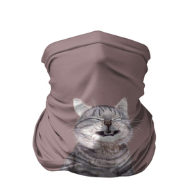 Бандана-труба 3D с принтом Котёнок ыыы в Екатеринбурге, 100% полиэстер, ткань с особыми свойствами — Activecool | плотность 150‒180 г/м2; хорошо тянется, но сохраняет форму | арт | кот | котёнок | кошка | мем | мемный кот | мемный котенок | мэм | мэмный котёнок | рисунок | серый | серый кот | тёмный | фиолетовый