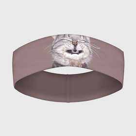 Повязка на голову 3D с принтом Котёнок ыыы в Екатеринбурге,  |  | арт | кот | котёнок | кошка | мем | мемный кот | мемный котенок | мэм | мэмный котёнок | рисунок | серый | серый кот | тёмный | фиолетовый