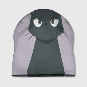 Шапка 3D с принтом Черный Кот из аниме в Кировске, 100% полиэстер | универсальный размер, печать по всей поверхности изделия | аниме | аниме кот | арт | кёрный котёнок | кот | котёнок | кошка | рисунок | чёрная кошка | черный кот | черный котенок