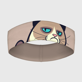 Повязка на голову 3D с принтом Великий Grumpy Cat в Тюмени,  |  | Тематика изображения на принте: grumpy cat | арт | кот | кот grumpy cat | котёнок | кошка | недовольный кот | рисунок