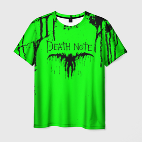 Мужская футболка 3D с принтом Death Note logo black and green в Кировске, 100% полиэфир | прямой крой, круглый вырез горловины, длина до линии бедер | anime | death note | kira | manga | ryuk | аниме | герой | детектив | детнот | детх нот | детхнот | дэсу ното | иероглиф | кандзи | кира | манга | миса | риюк | рьюзаки | рюзаки | рюк | синигами | тетрадка | эл | э