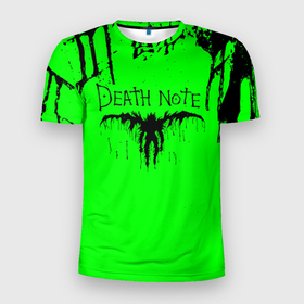 Мужская футболка 3D Slim с принтом Death Note logo black and green , 100% полиэстер с улучшенными характеристиками | приталенный силуэт, круглая горловина, широкие плечи, сужается к линии бедра | anime | death note | kira | manga | ryuk | аниме | герой | детектив | детнот | детх нот | детхнот | дэсу ното | иероглиф | кандзи | кира | манга | миса | риюк | рьюзаки | рюзаки | рюк | синигами | тетрадка | эл | э