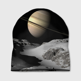 Шапка 3D с принтом Saturn в Курске, 100% полиэстер | универсальный размер, печать по всей поверхности изделия | cosmos | saturn | space | космос | пространство | сатурн