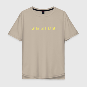 Мужская футболка хлопок Oversize с принтом GENIUS , 100% хлопок | свободный крой, круглый ворот, “спинка” длиннее передней части | genius | logo | гуниус | джениус | лого | перевод | песен | треков