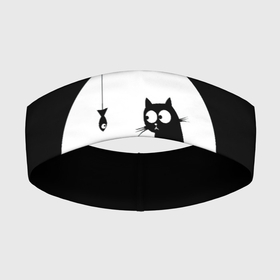 Повязка на голову 3D с принтом Ночная охота в Санкт-Петербурге,  |  | Тематика изображения на принте: арт | кот | котёнок | кошка | луна | ночь | рисунок | рыба | рыбалка | черная кошка | черный кот | чёрный котёнок